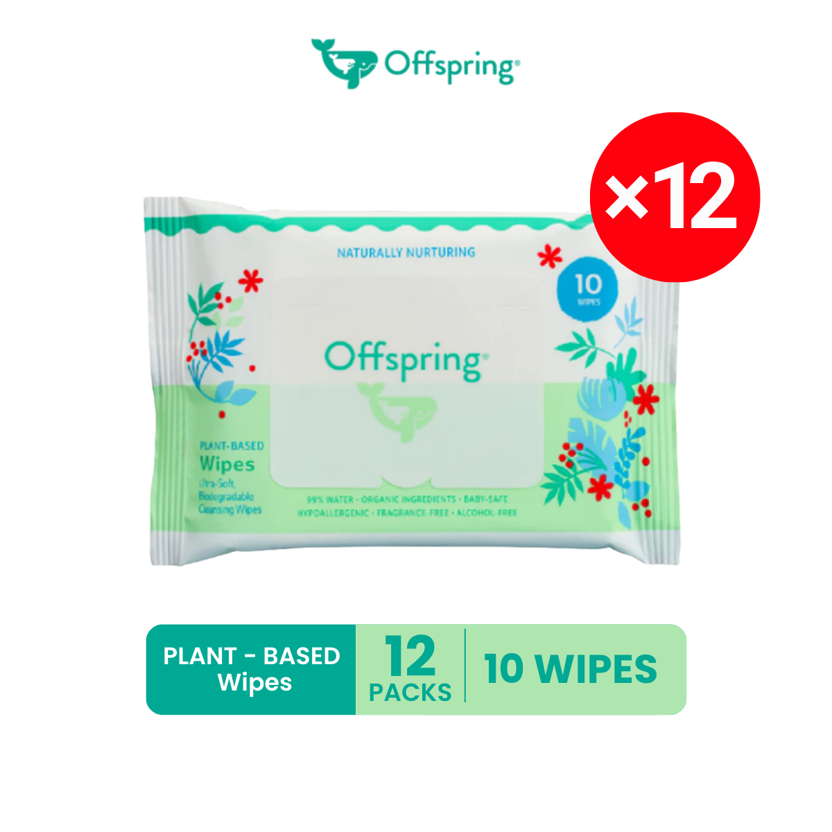 OFFSPRING PLANT-BASED WIPES 10S x 12
