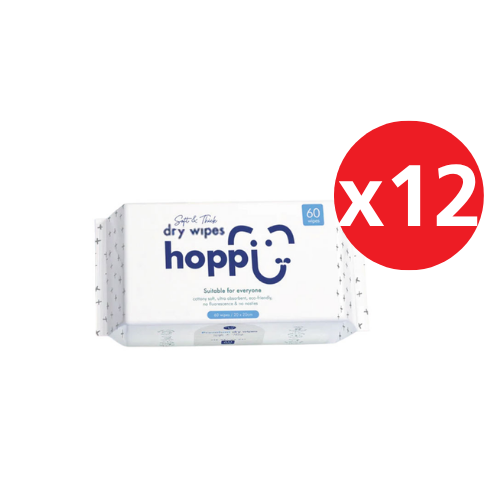 HOPPI DRY WIPES 60S x 12