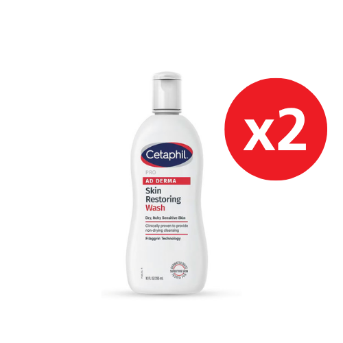 CETAPHIL PRO AD DERMA SKIN RESTORING WASH 295ML X2