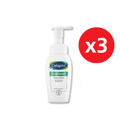 CETAPHIL SOOTHING FOAM WASH 200ML X3