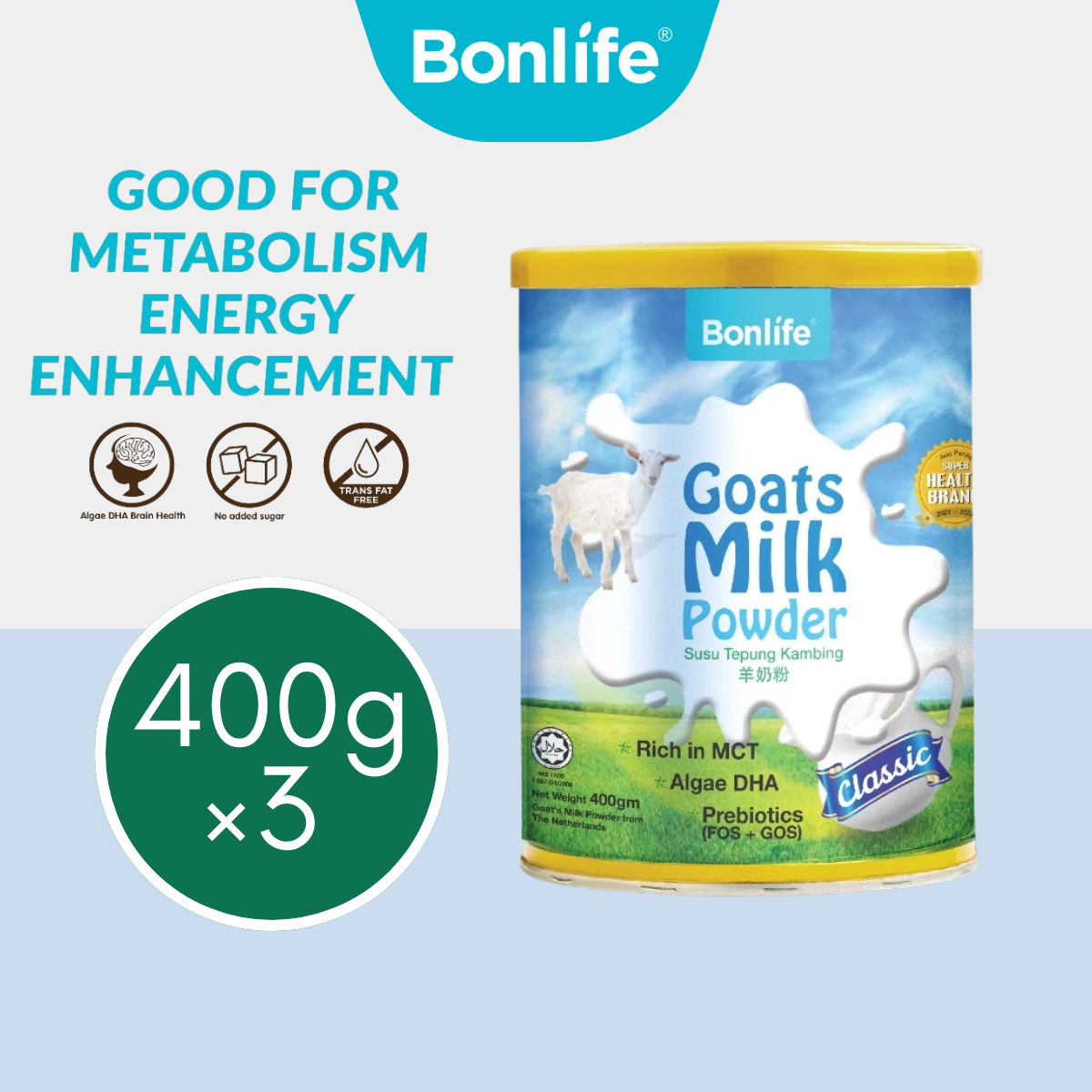 BONLIFE Goat Milk Powder Classic 400g x 3