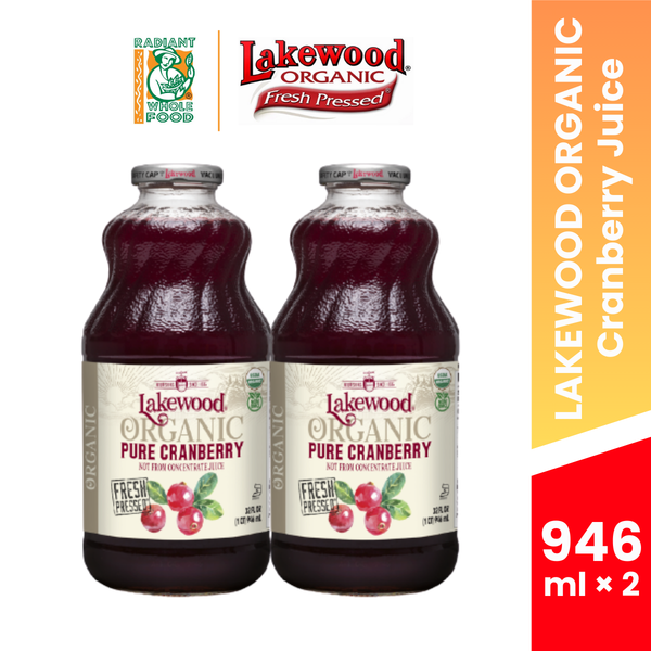 LAKEWOOD ORG PURE CRAN JUICE 946ML × 2