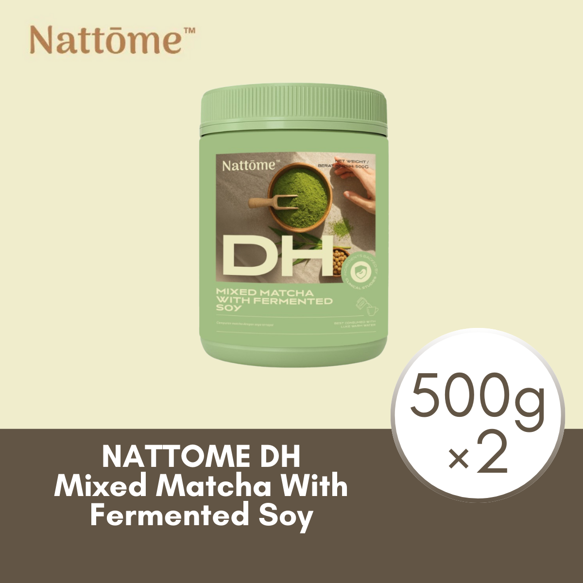 NATTOME DH MIXED MATCHA WITH FERMENTED SOY 500G× 2