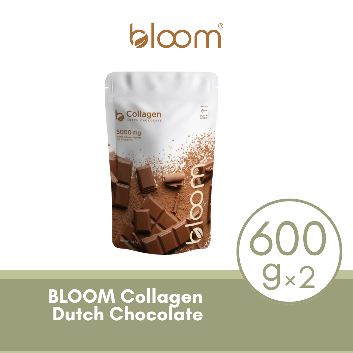 BLOOM COLLAGEN DUTCH CHOCOLATE (600G) × 2