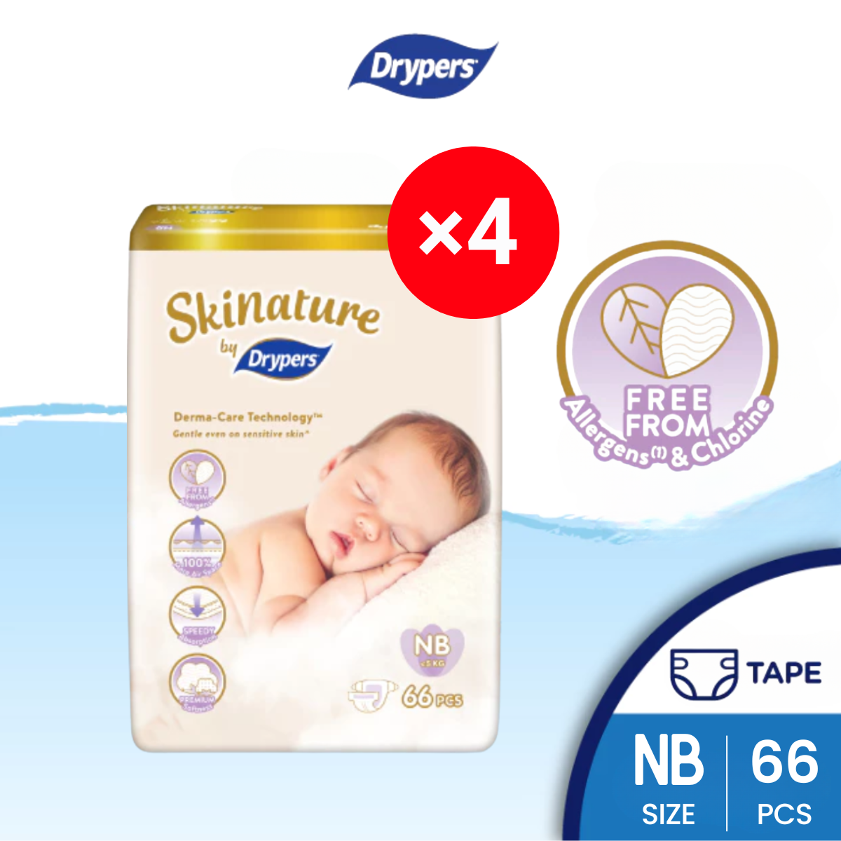 SKINATURE BY DRYPERS NB 66S × 4