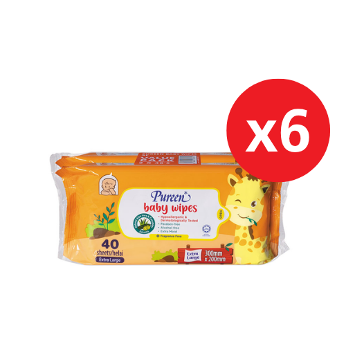 PUREEN BABY WIPES (F.FREE)(XL) (BWFF 2040 XL) 40S x 12