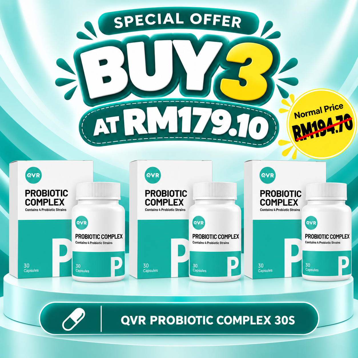 QVR PROBIOTIC COMPLEX 30S x3