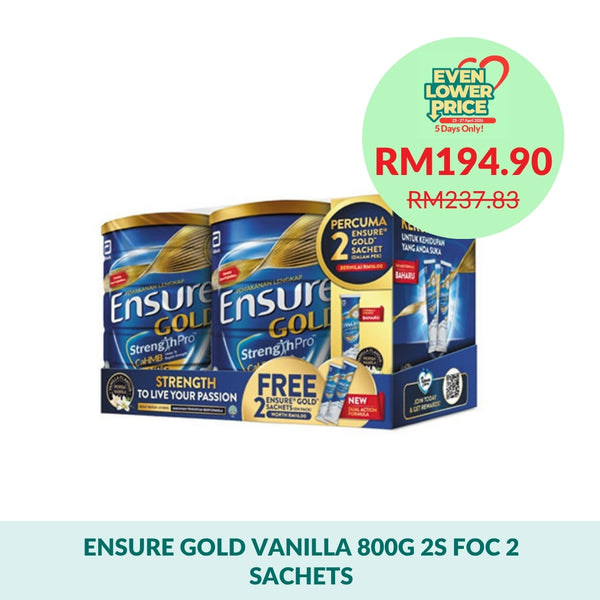 ENSURE GOLD VANILLA 800G 2S FOC 2 SACHETS