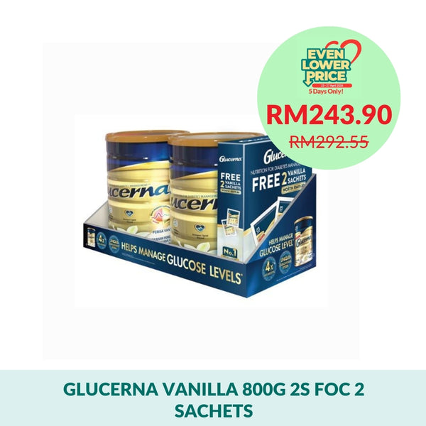 GLUCERNA VANILLA 800G 2S FOC 2 SACHETS