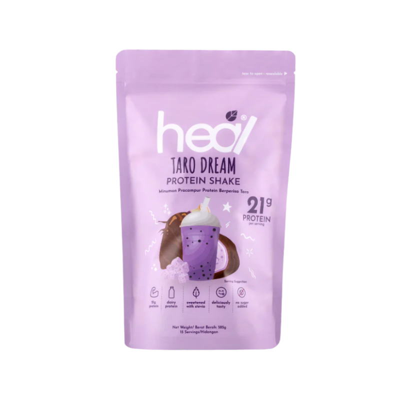 HEAL Taro Dream Protein Shake 585g taro-flavoured whey and milk protein powder