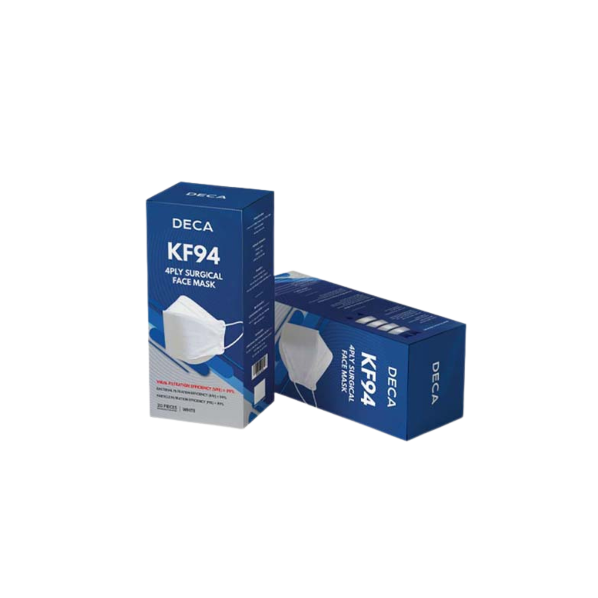 DECA KF94 4PLY SURGICAL DISPOSABLE ADULT FACE WHITE 20S