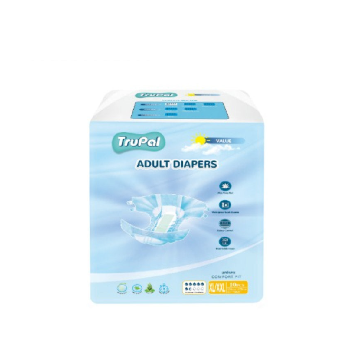 TRUPAL ADULT DIAPERS VALUE XL/XXL 10S