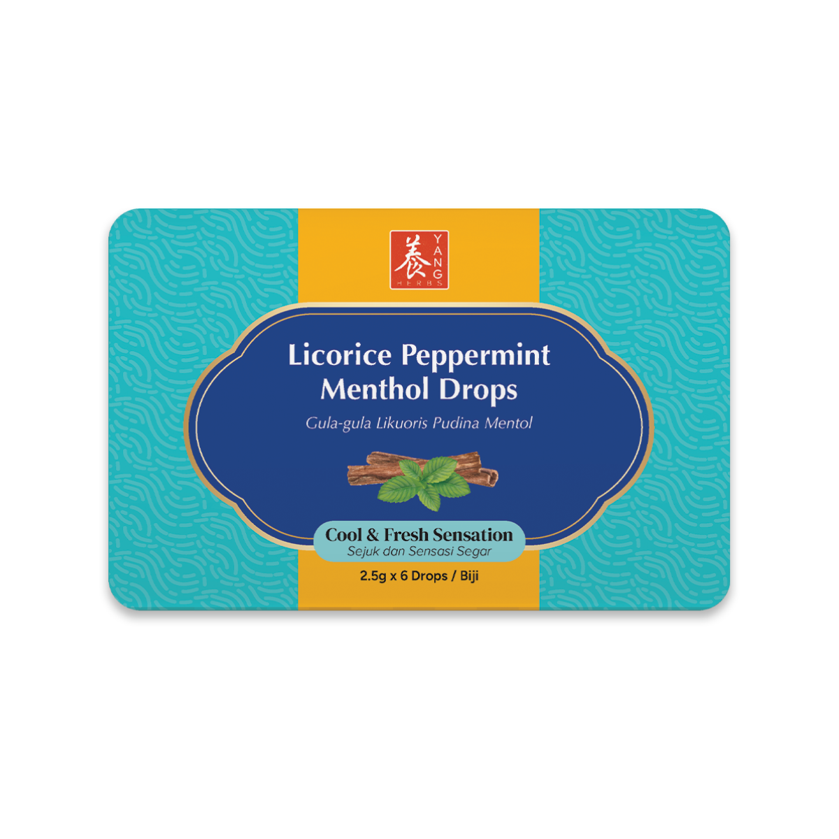 YANG HERBS LICORICE PEPPERMINT MENTHOL DROPS 2.5G