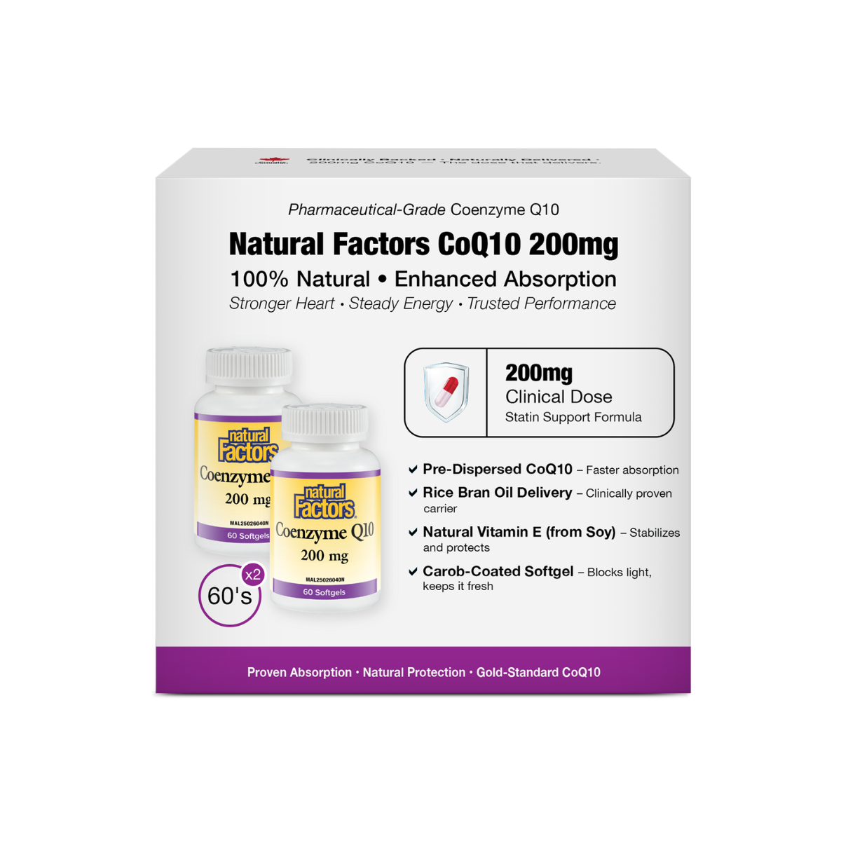 NATURAL FACTORS COQ10 200MG 60SX2