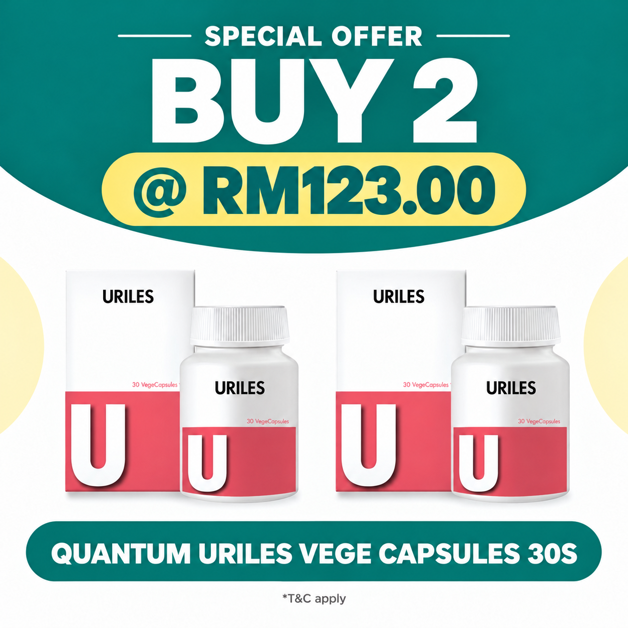 QUANTUM URILES VEGE CAPSULES 30S x2