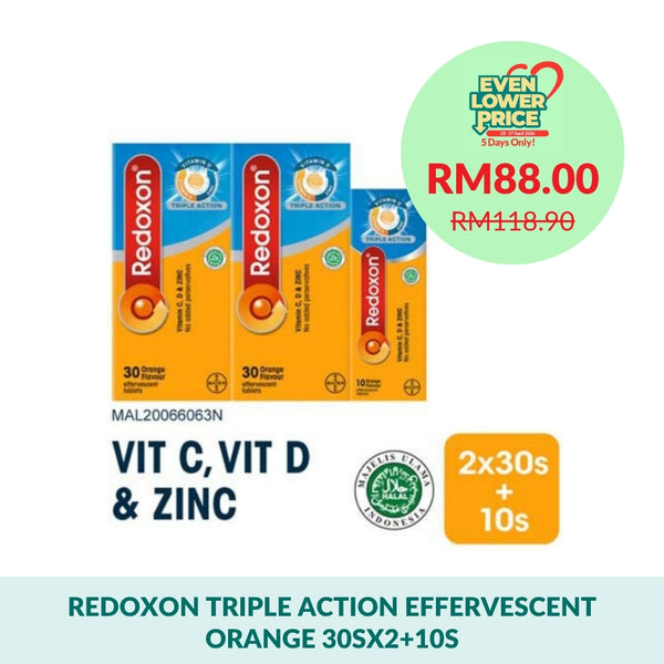 Redoxon Triple Action Effervescent Orange 30Sx2+10S