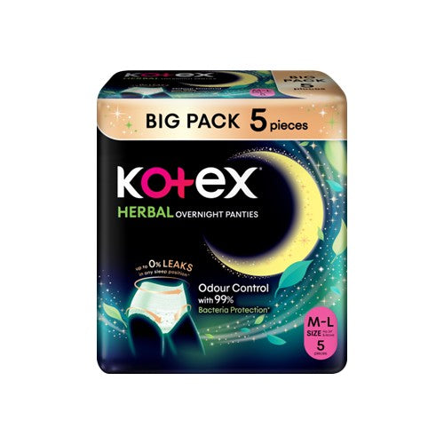 KOTEX OVERNIGT PANTIES HERBAL M/L 5S
