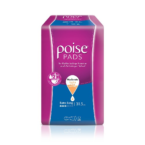 POISE PADS EXTRA LONG 12S