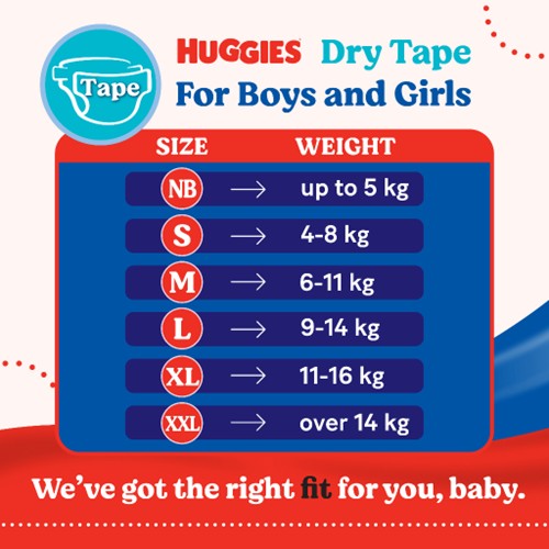 HUGGIES DRY SJP M 60S