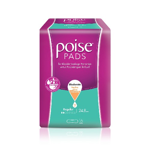 POISE PADS REG 16S