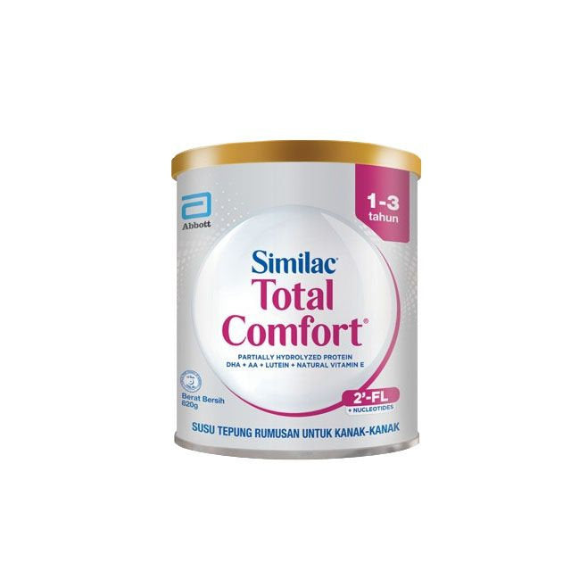 Similac Total Comfort 2 formula for toddlers in a gold-topped can for easy nutrition.