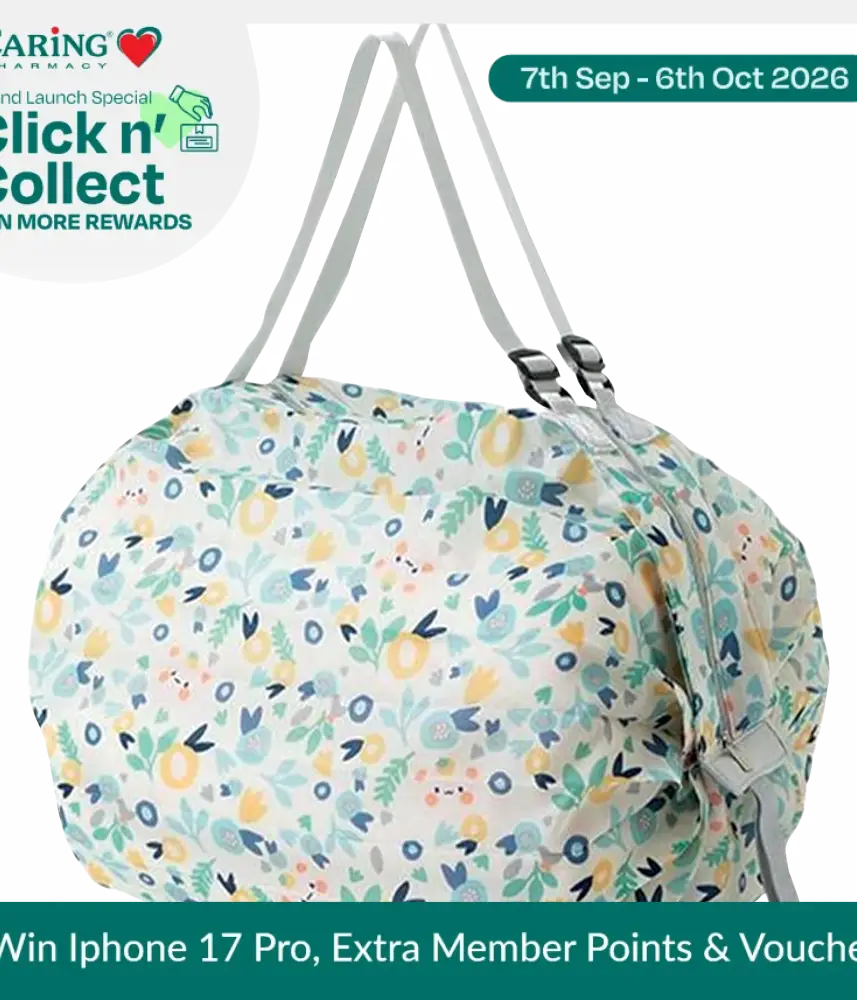ABBVIE FOLDABLE BAG WHITE FLORAL-CGWP