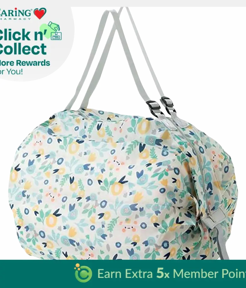 ABBVIE FOLDABLE BAG WHITE FLORAL-CGWP