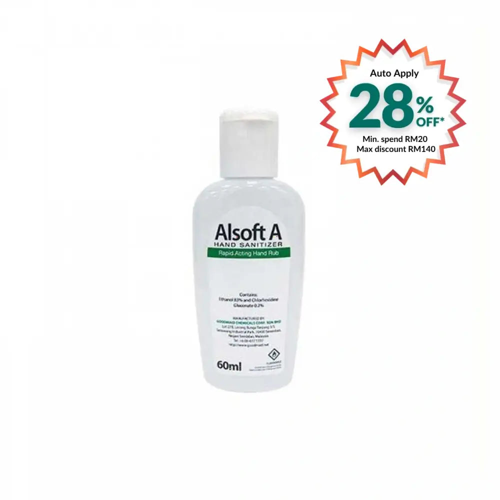 ALSOFT A RAPID ACTING HAND RUB HAND SANITIZER 60ML