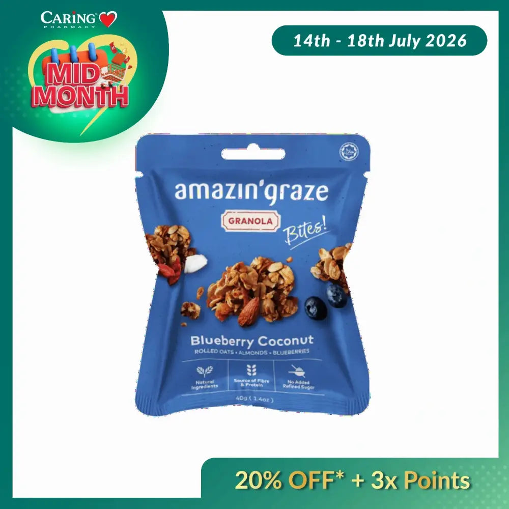 AMAZIN GRAZE B/BERRY COCONUT GRANOLA BITES 40G
