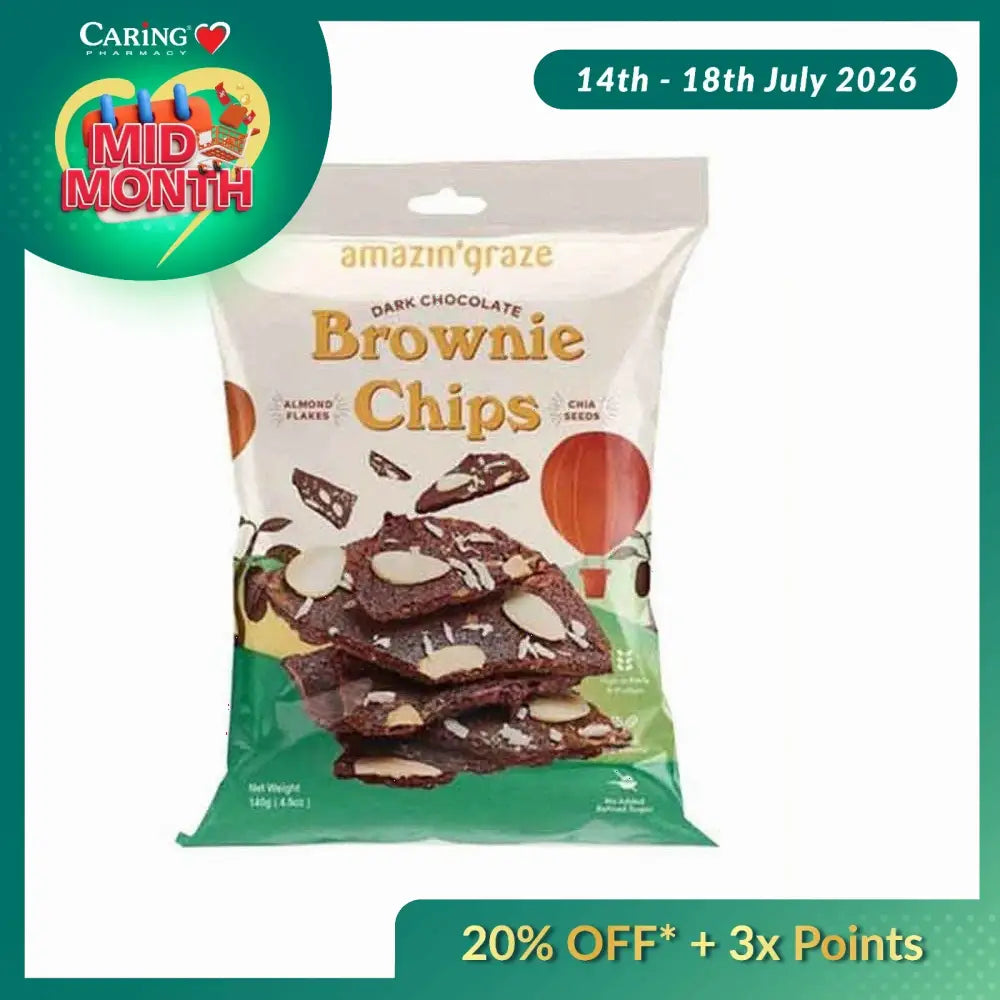AMAZIN GRAZE DARK CHOCOLATE BROWNIE CHIPS 140G