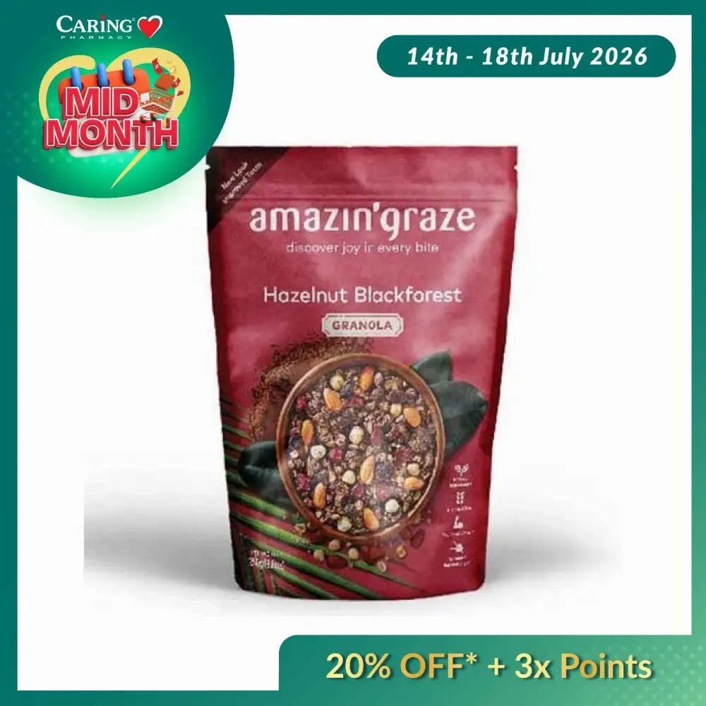 AMAZIN GRAZE HAZELNUT BLACKFOREST GRANOLA 250G