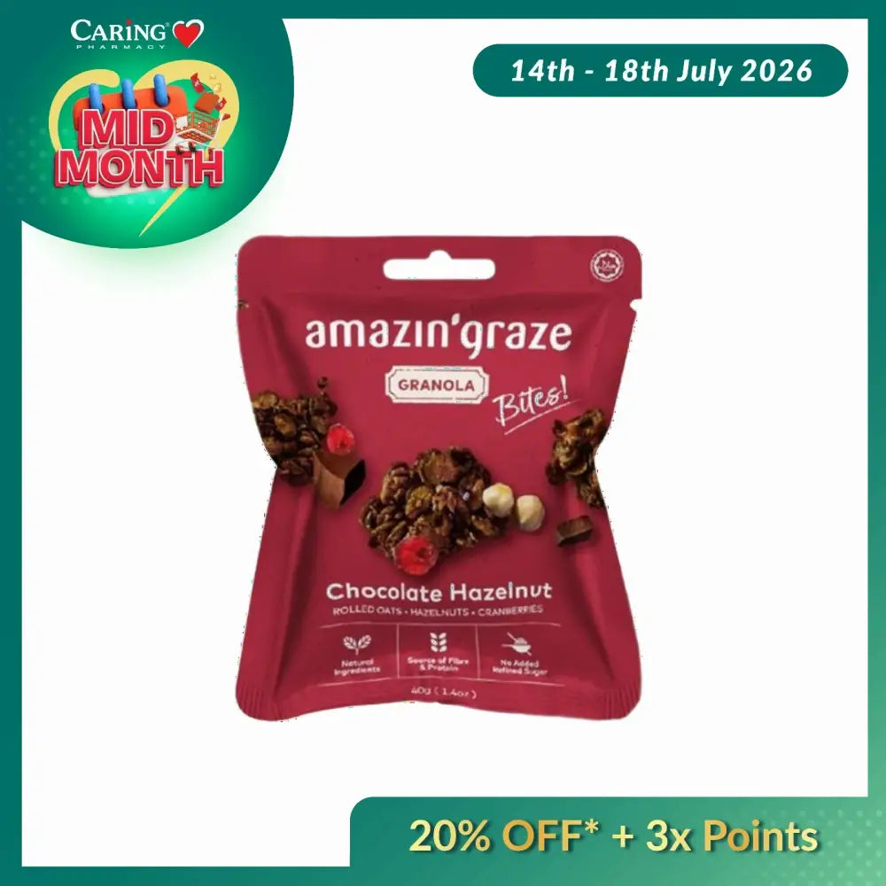 AMAZIN GRAZE HAZENUT B/FOREST GRANOLA BITES 40G