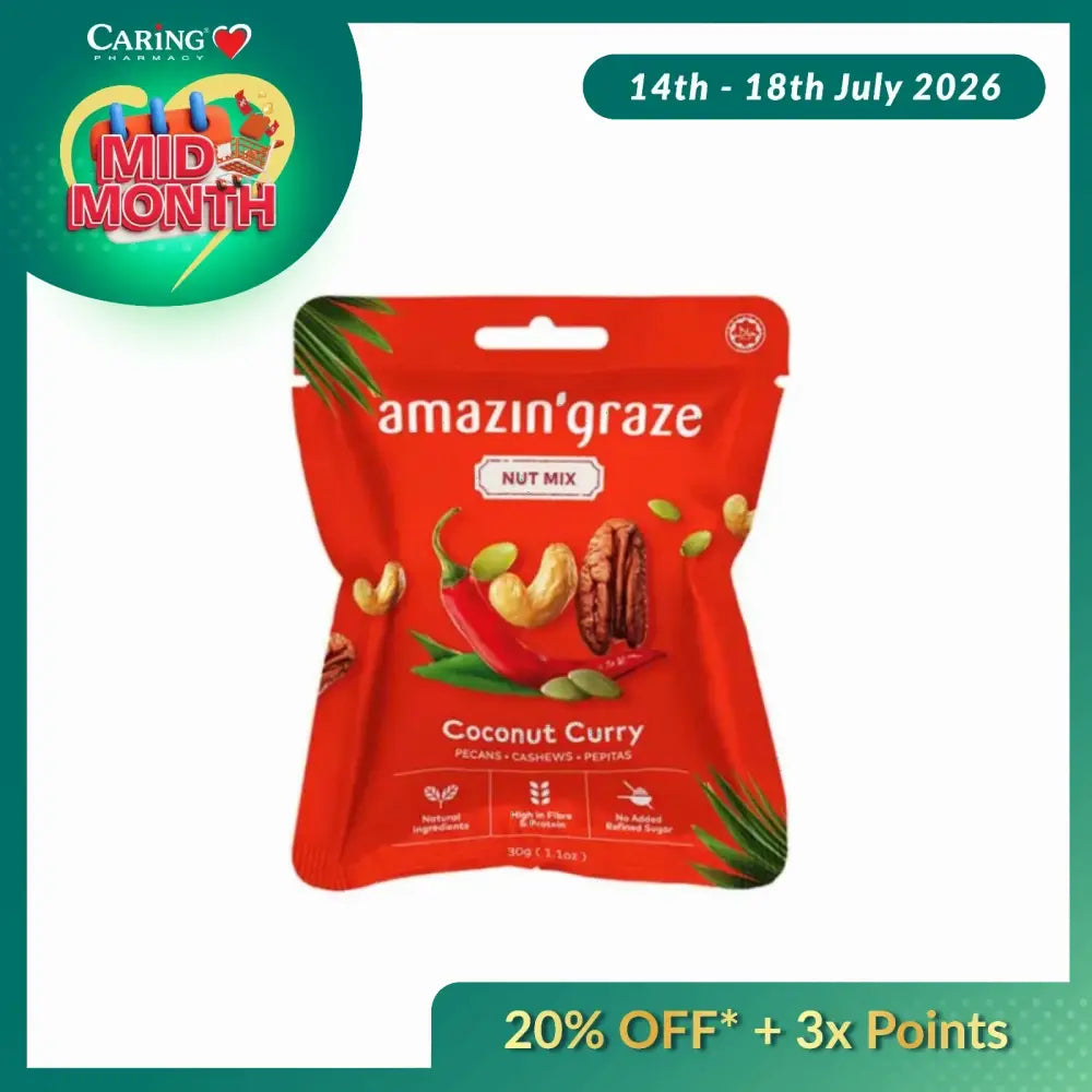 AMAZIN GRAZE NUT MIX COCONUT CURRY LIME 30G