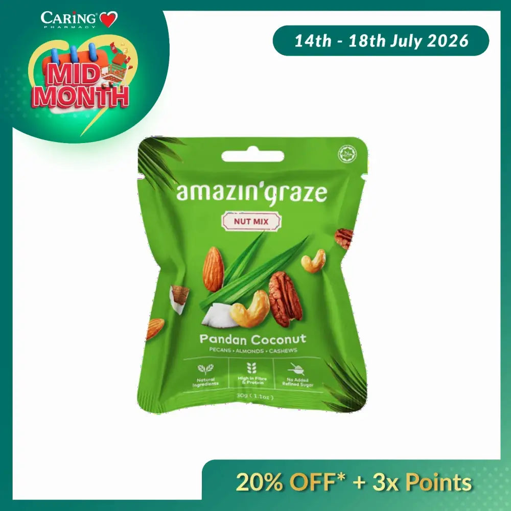 AMAZIN GRAZE NUT MIX PANDAN COCONUT 30G
