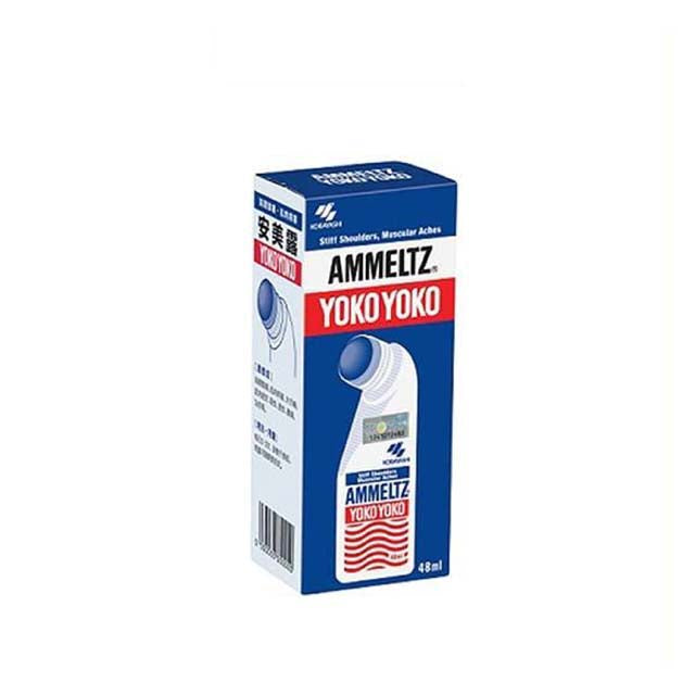 Ammeltz Yoko Yoko 48ml pain relief packaging featuring a blue and white design
