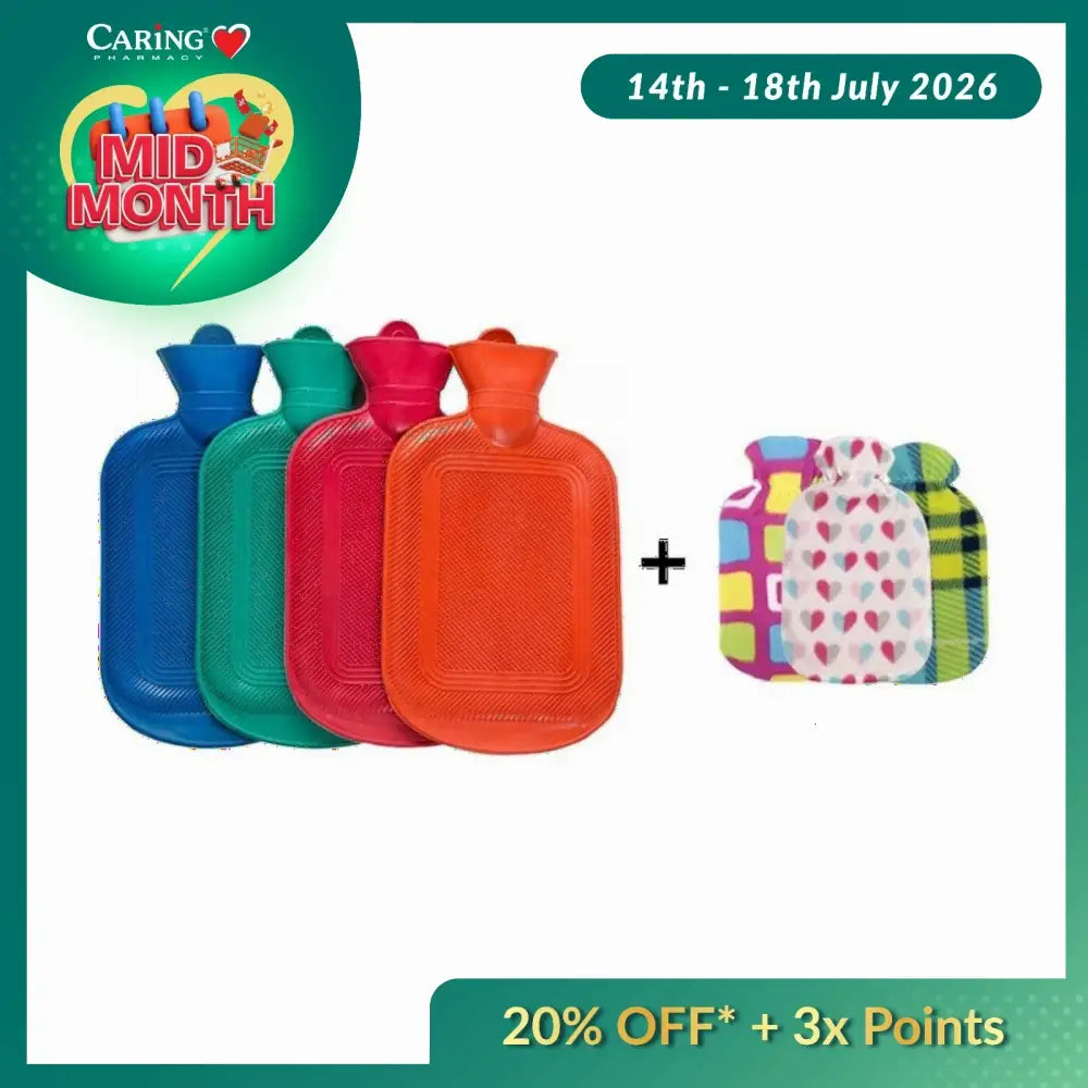AROS HOT WATER BAG WITH COVER 2L