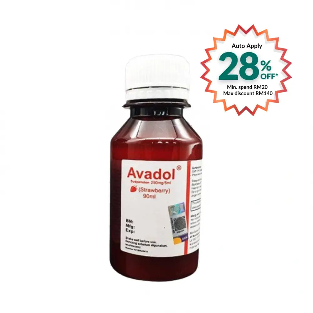 AVADOL SUSPENSION 250MG STRAWBERRY 90ML