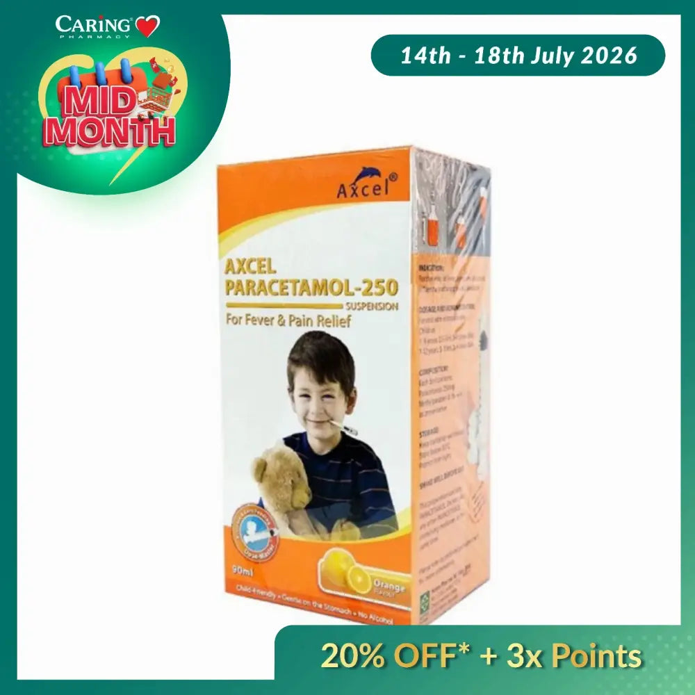 AXCEL PARACETAMOL 250 SUSPENSION 90ML