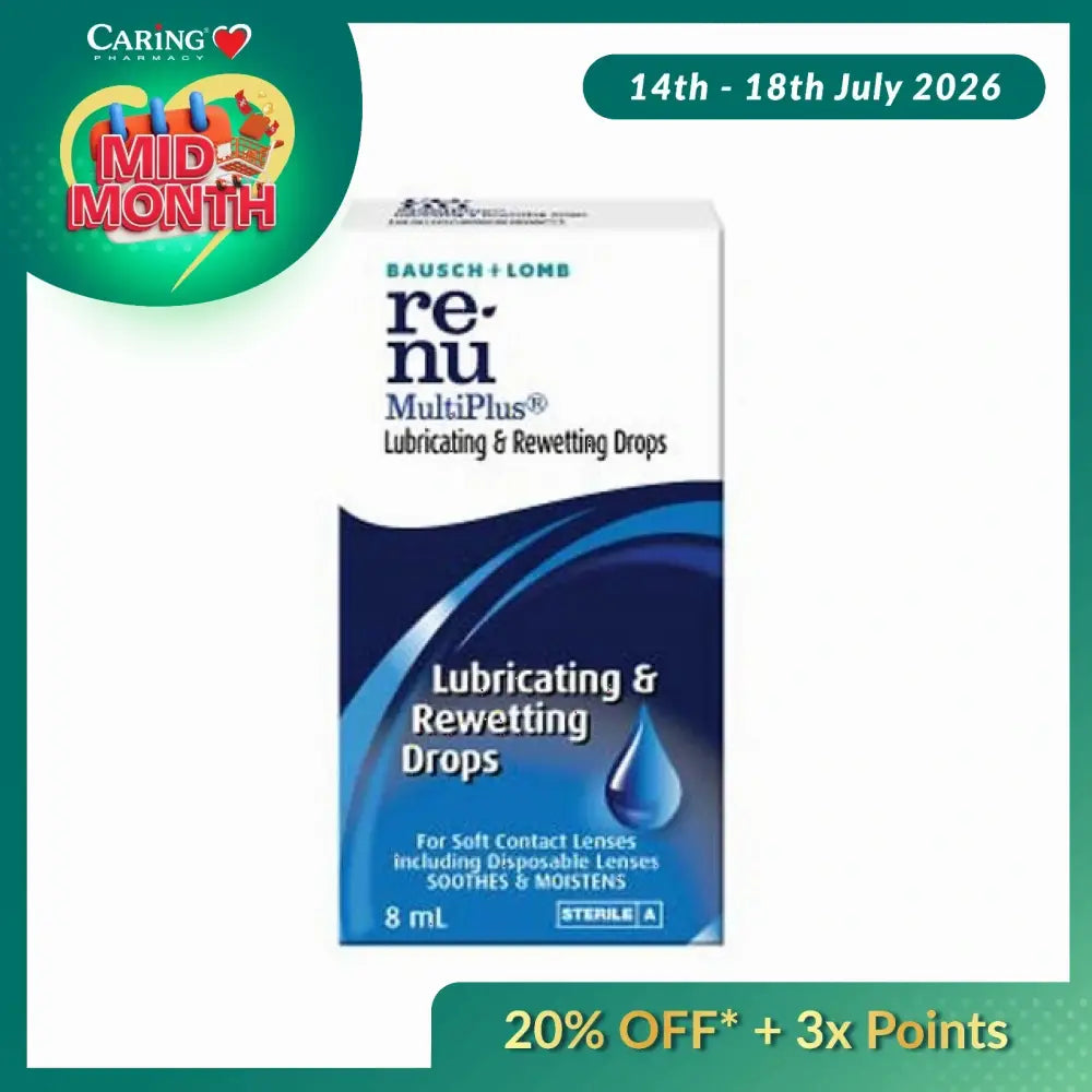BAUSCH & LOMB RENU MULTIPLUS LUBRICATING & REWETTING DROP 8ML