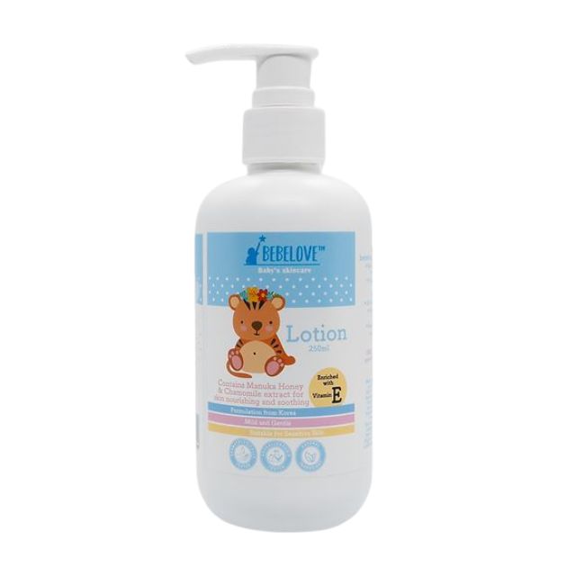 Bebelove baby lotion 250ml with nourishing ingredients for soft and healthy baby skin