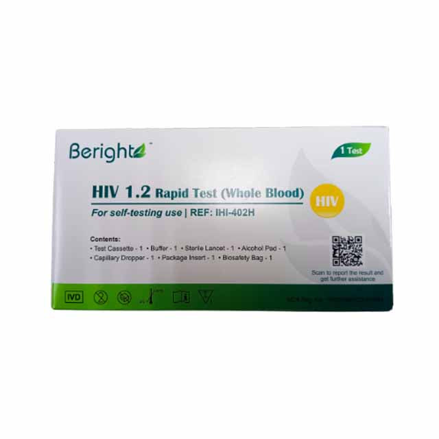 BERIGHT HIV self test kit Malaysia for self-testing with easy-to-follow instructions and essential components