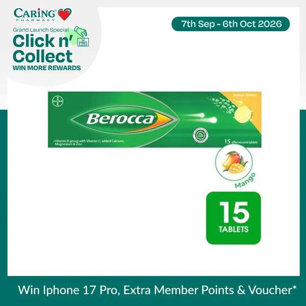 BEROCCA EFFERVESCENT MANGO 15S