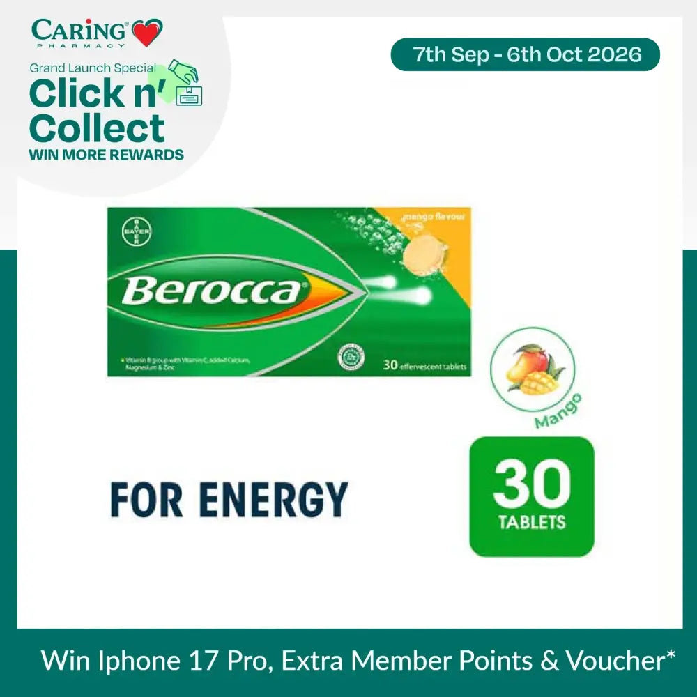 BEROCCA EFFERVESCENT MANGO 30S