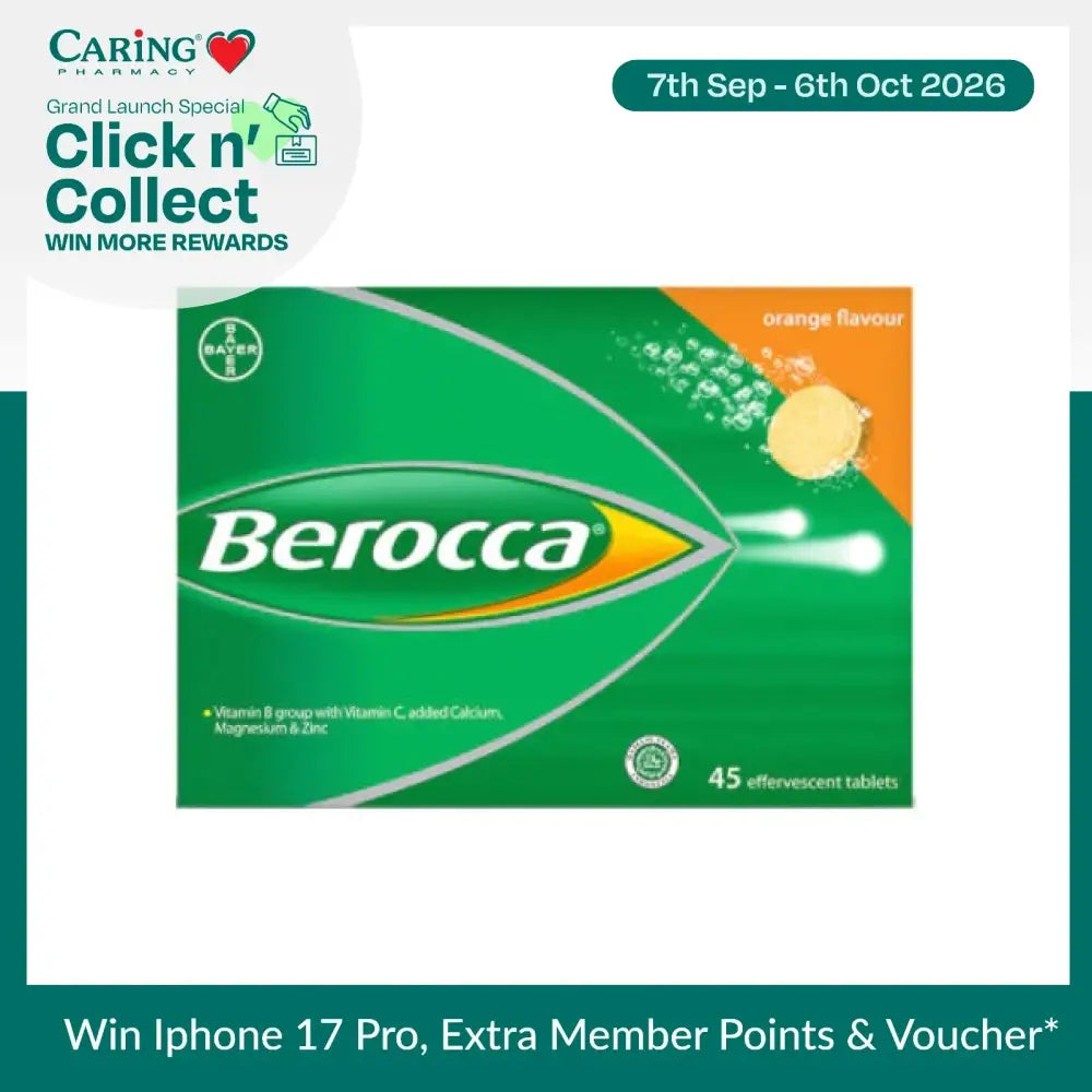 BEROCCA EFFERVESCENT ORANGE 45S