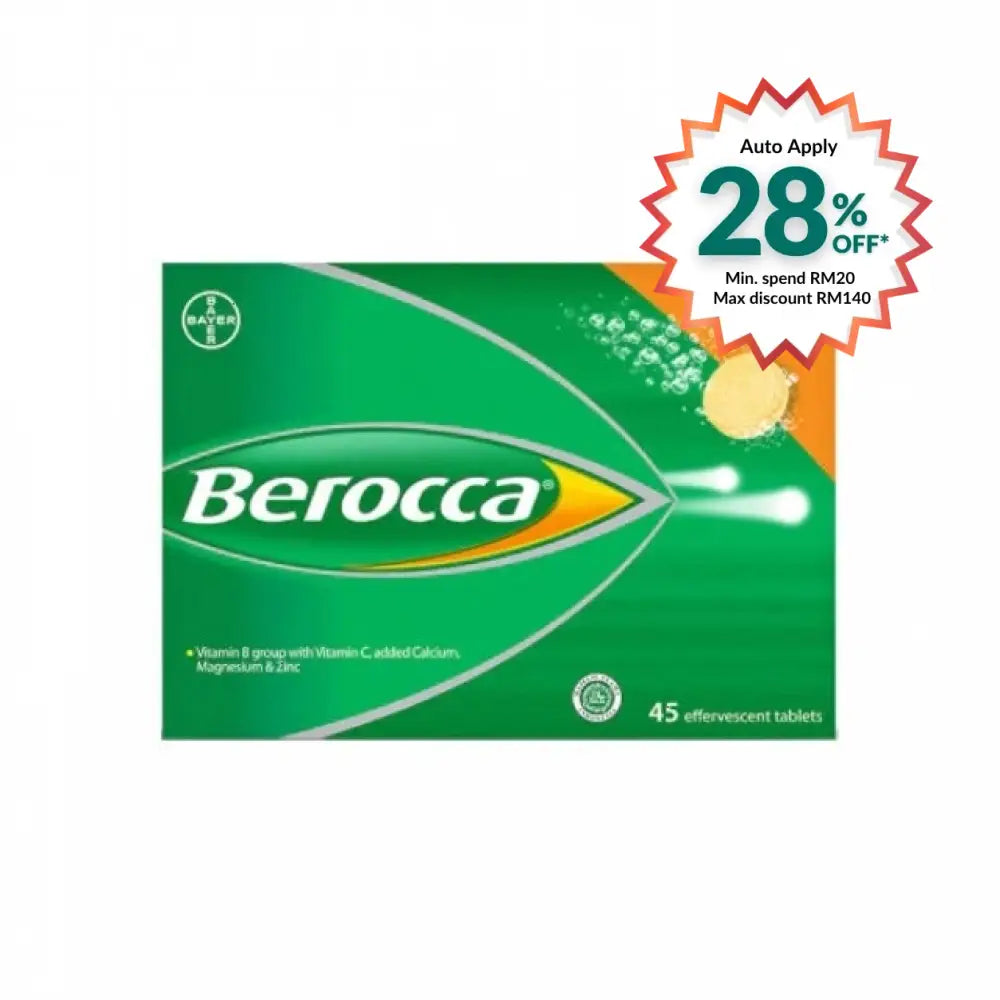 BEROCCA EFFERVESCENT ORANGE 45S