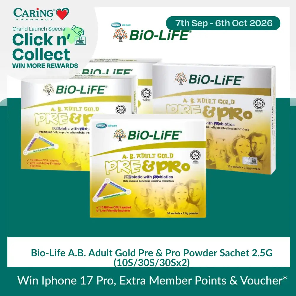 Bio-Life A.B. Adult Gold Pre & Pro Powder Sachet 2.5G (10S/30S/30Sx2)