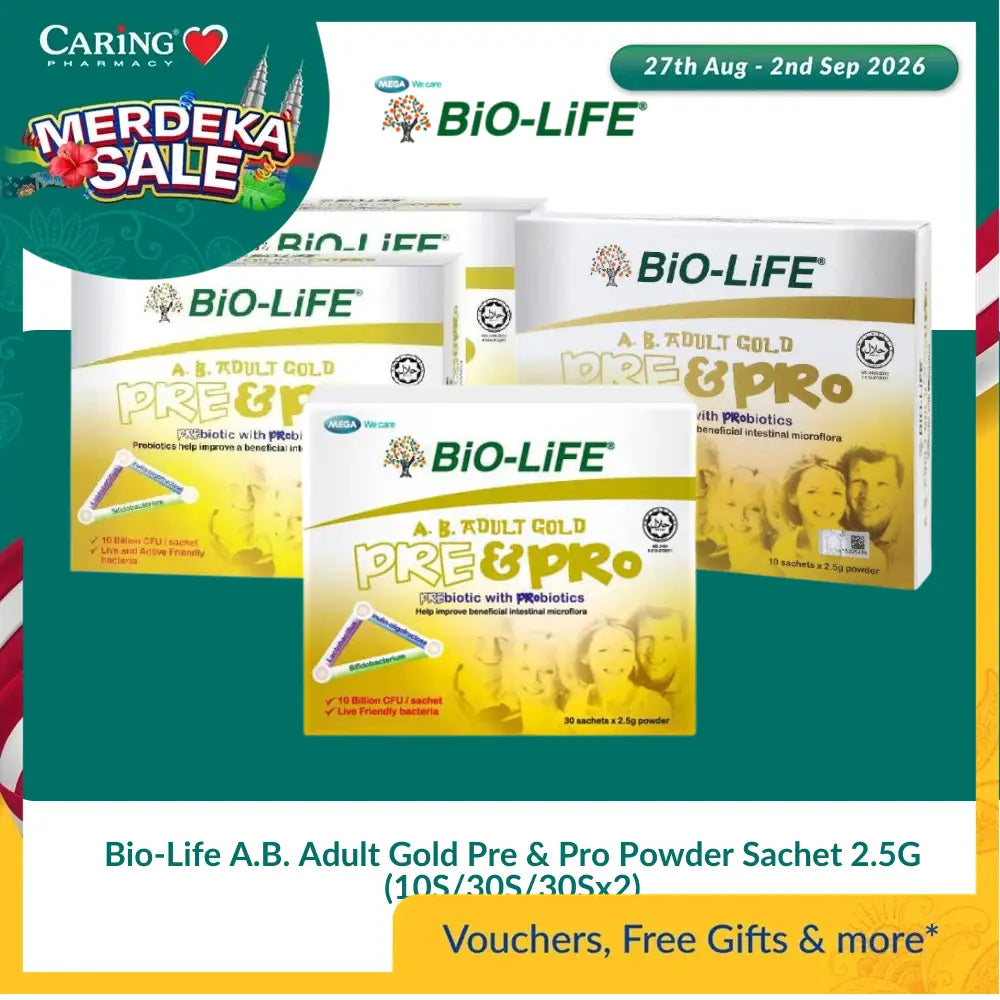 Bio-Life A.B. Adult Gold Pre & Pro Powder Sachet 2.5G (10S/30S/30Sx2)