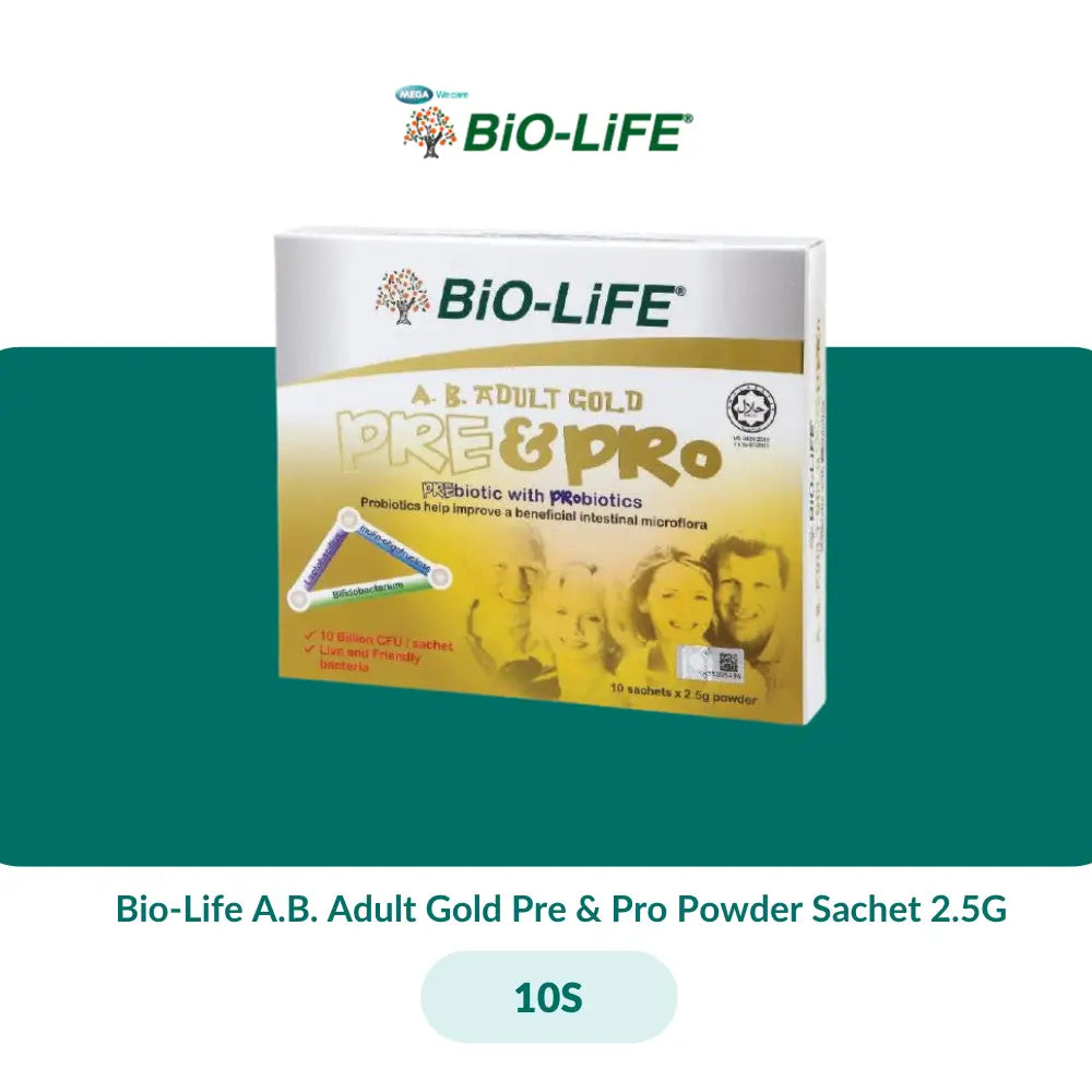 Bio-Life A.B. Adult Gold Pre & Pro Powder Sachet 2.5G (10S/30S/30Sx2) - 10S