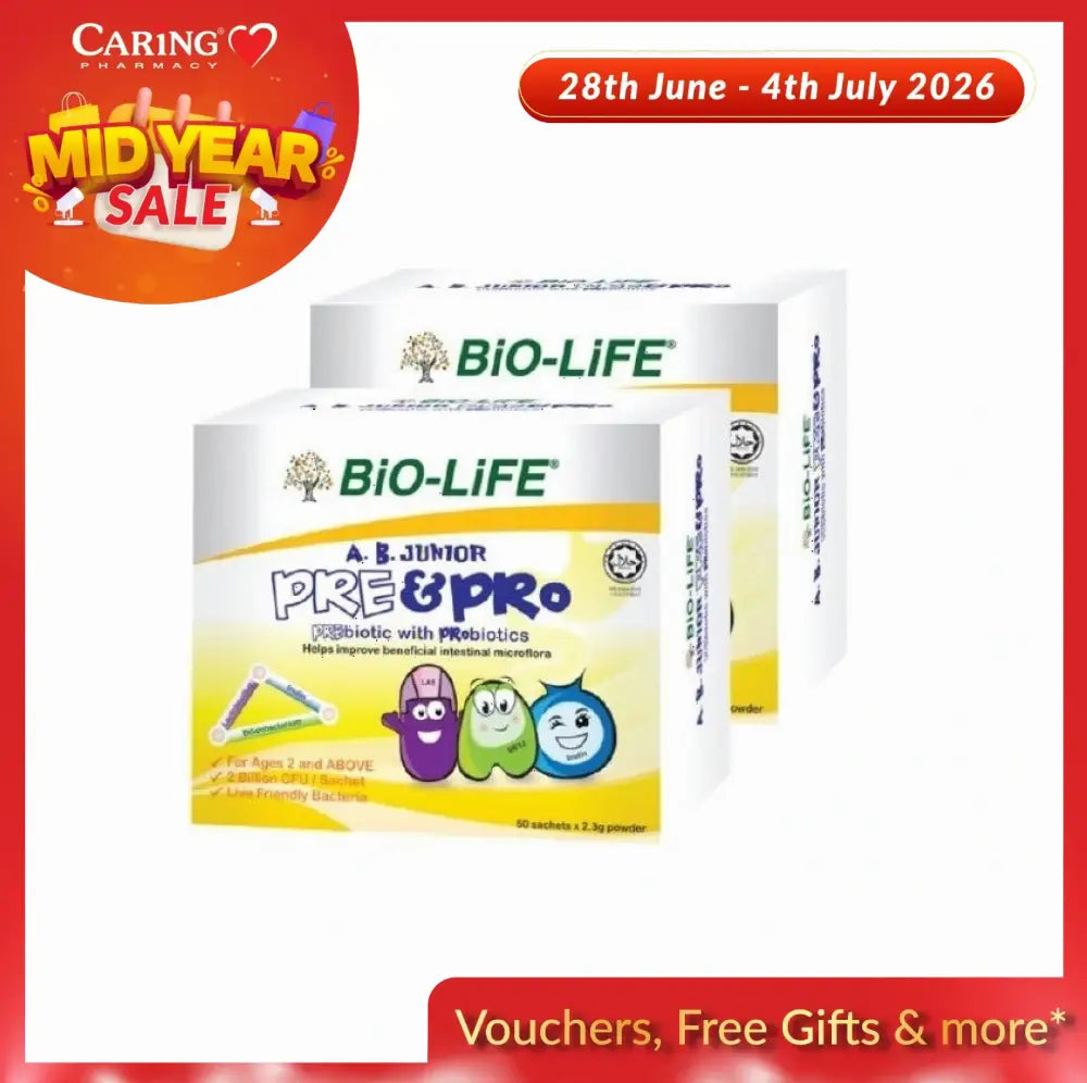 Bio-Life A.B. Junior Pre&Pro probiotics in two boxes for children's digestive health and immune support