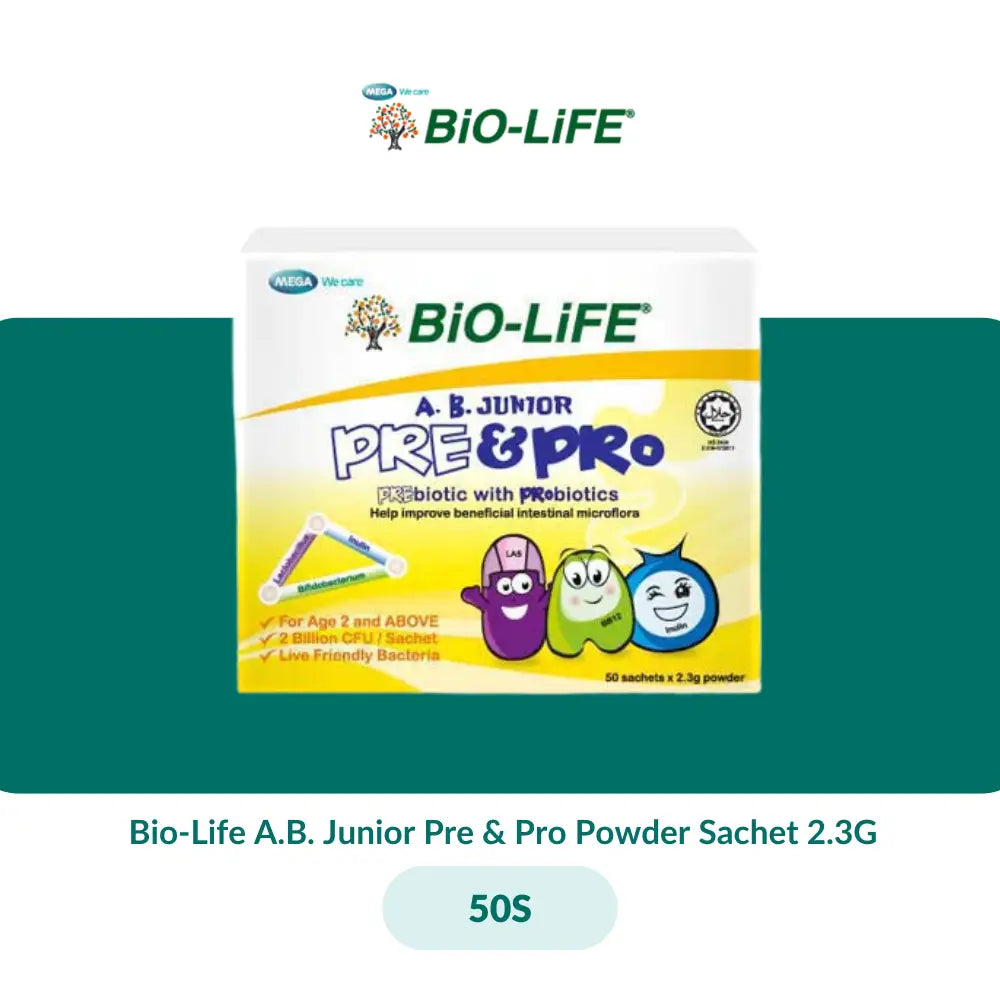 Bio-Life A.B. Junior Pre & Pro Powder Sachet 2.3G (10S/50S/50Sx2) - 50S